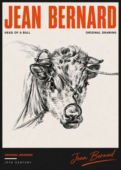Jean Bernard Head of a Bull No6 - Juliste