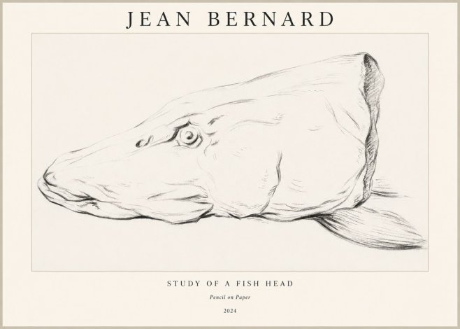 Jean Bernard Study of a Fish Head No1 - Juliste