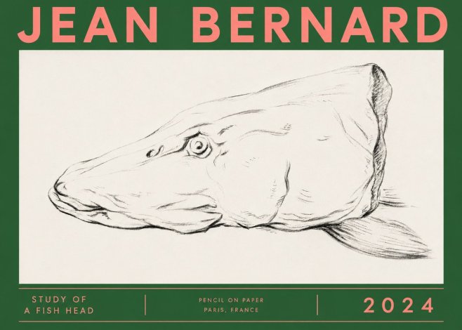 Jean Bernard Study of a Fish Head No4 - Juliste