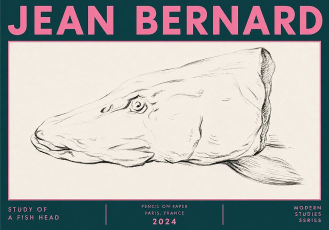 Jean Bernard Study of a Fish Head No6 - Juliste