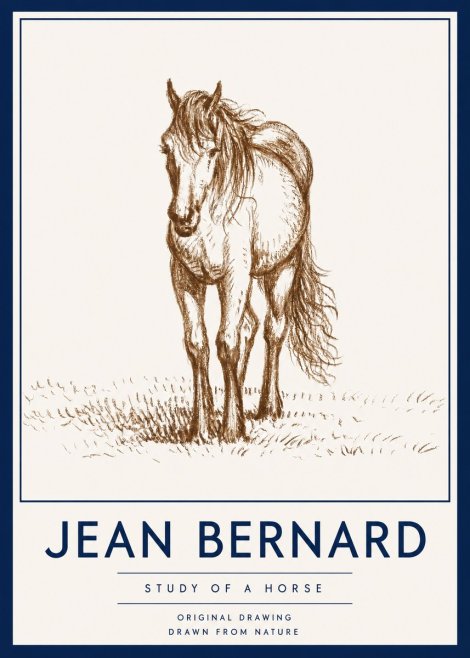 Jean Bernard Study of a Horse XV No4 - Juliste