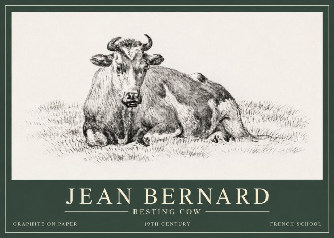 Jean Bernard Resting Cow V No3 - Juliste