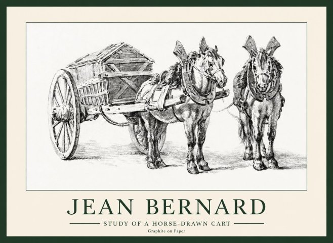 Jean Bernard Horse Team and Cart No2 - Juliste
