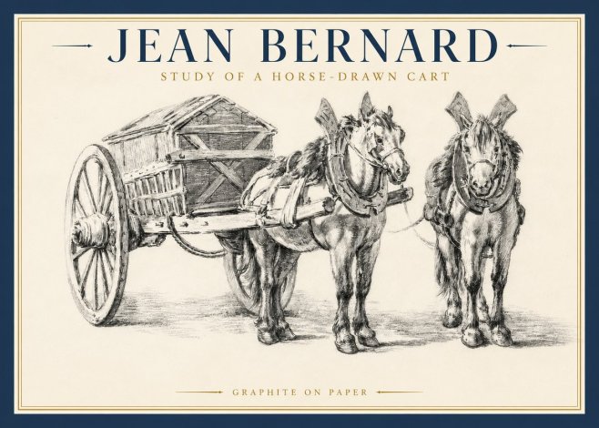 Jean Bernard Horse Team and Cart No4 - Juliste