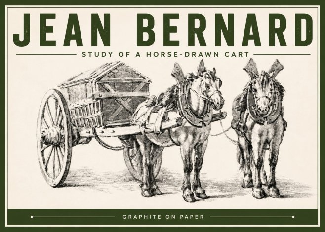 Jean Bernard Horse Team and Cart No6 - Juliste