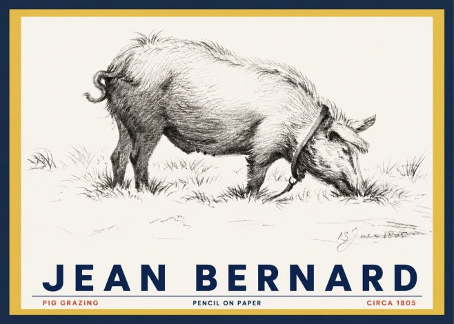 Jean Bernard Pig Grazing No3 - Juliste