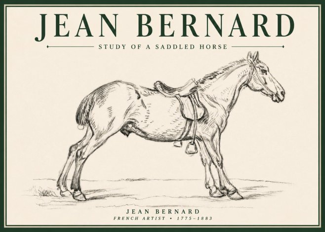 Jean Bernard Study of a Saddled Horse No4 - Juliste