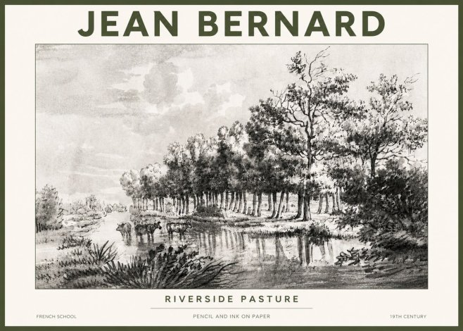 Jean Bernard Riverside Pasture No4 - Juliste