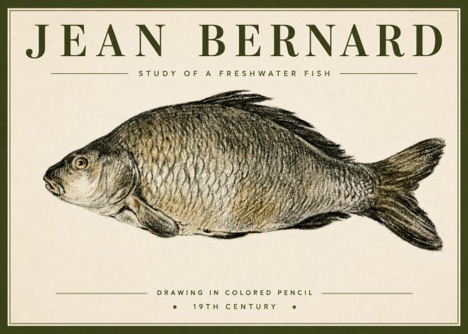 Jean Bernard Study of a Freshwater Fish No4 - Juliste