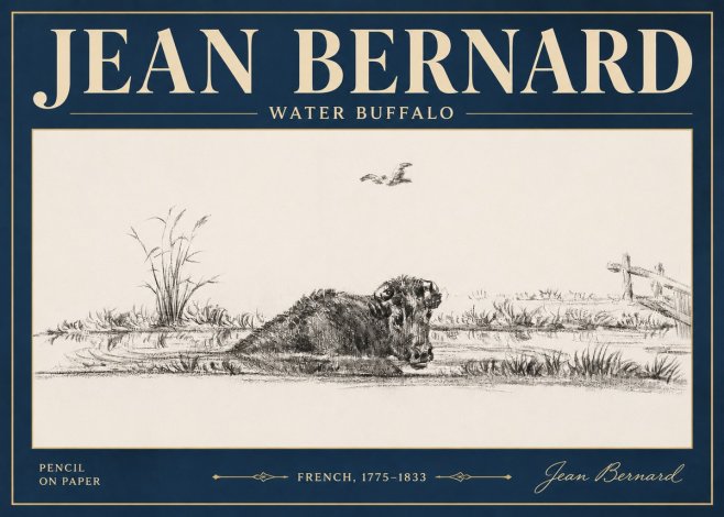 Jean Bernard Study of a Water Buffalo No5 - Juliste