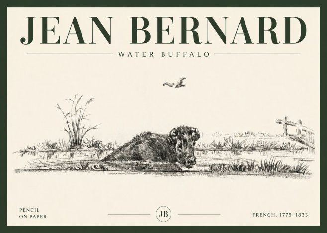 Jean Bernard Study of a Water Buffalo No6 - Juliste