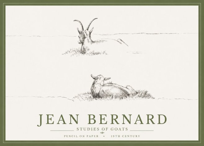 Jean Bernard Two Goats Resting No5 - Juliste