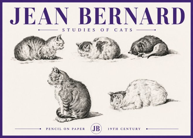 Jean Bernard Studies of Cats No5 - Juliste