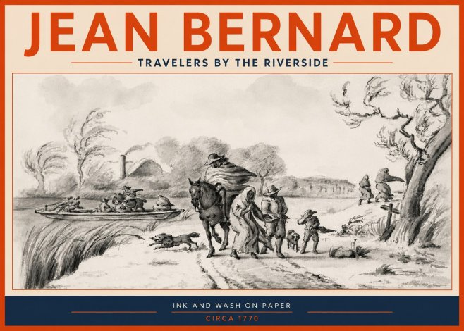 Jean Bernard Travelers by the Riverside No3 - Juliste