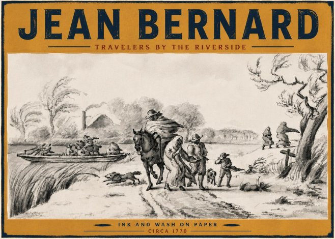 Jean Bernard Travelers by the Riverside No6 - Juliste