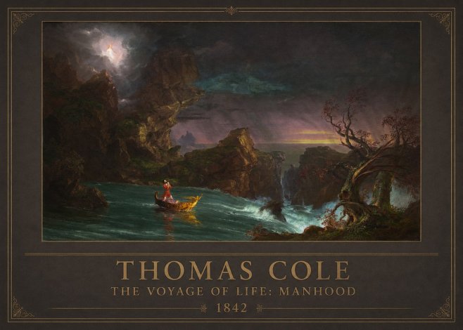 Thomas Cole The Voyage of Life: Manhood II No1 - Juliste