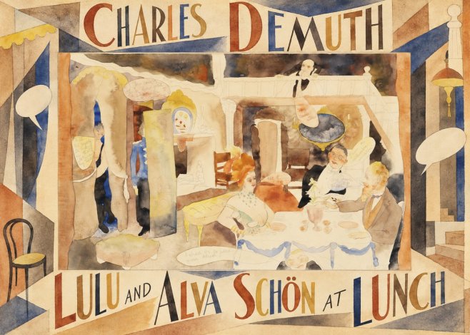 Charles Demuth Lulu and Alva Schön at Lunch No6 - Juliste