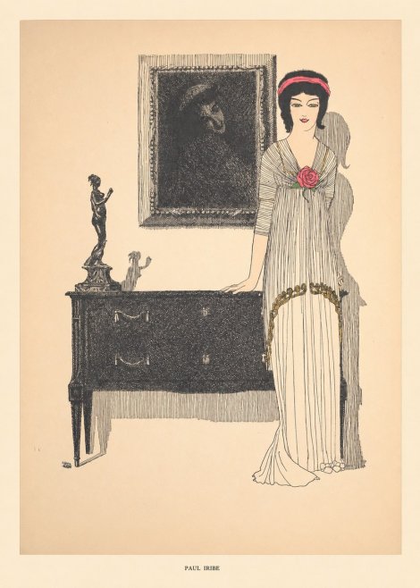 Paul Iribe Woman with Rose No5 - Juliste