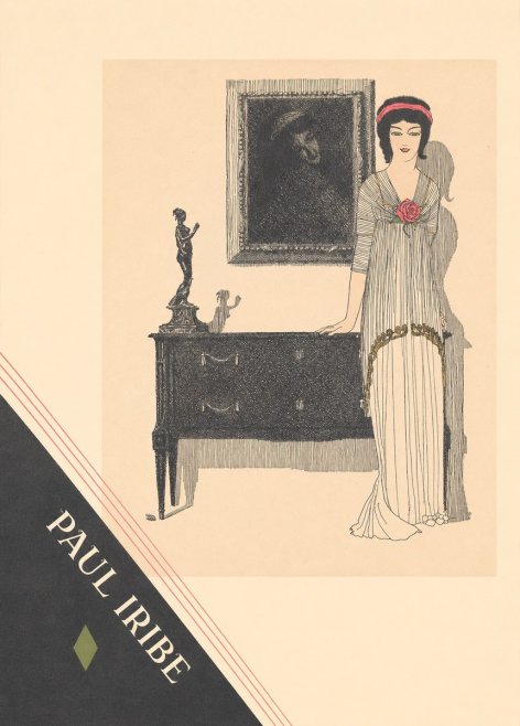 Paul Iribe Woman with Rose No6 - Juliste