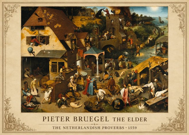 Pieter Bruegel The Netherlandish Proverbs I No1 - Juliste