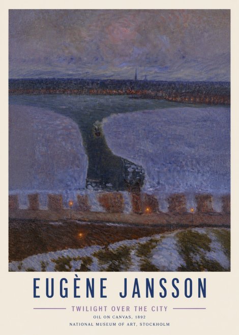 Eugène Jansson Twilight over the City No5 - Juliste