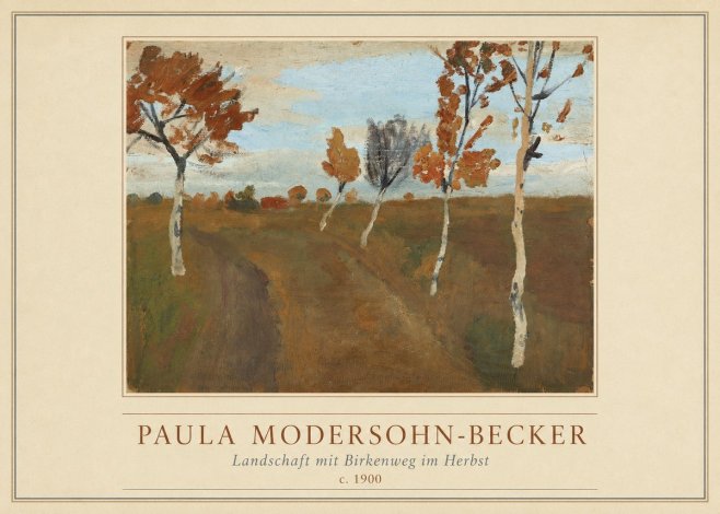Paula Modersohn-Becker Landschaft Mit Birkenweg Im Herbst No4 - Juliste