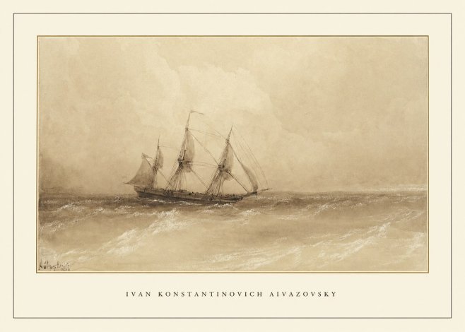 Ivan Konstantinovich Aivazovsky Sailing Ship, 1843 No4 - Juliste
