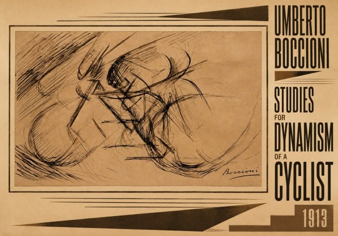 Umberto Boccioni Studies for Dynamism of a Cyclist No5 - Juliste