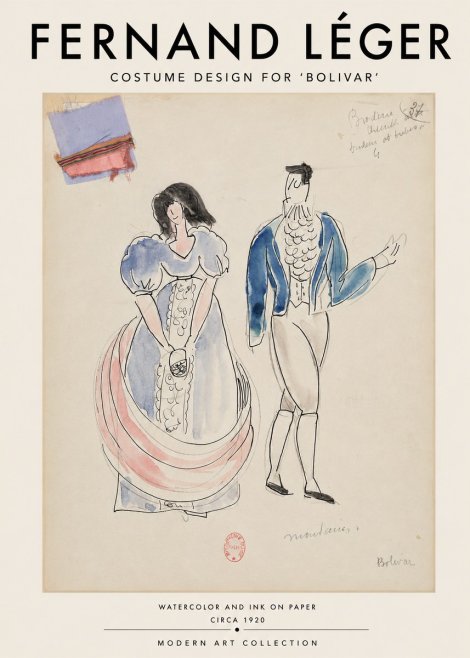 Fernand Léger Costume Design for 'Bolivar' No3 - Juliste