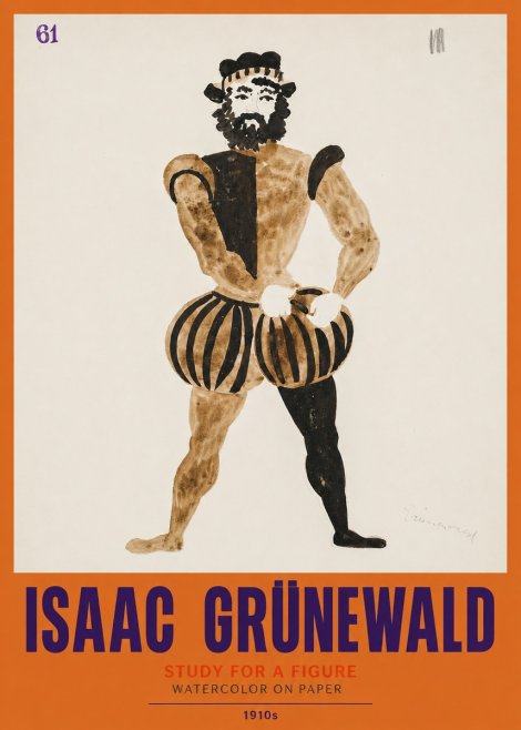 Isaac Grünewald Study for a Figure No2 - Juliste