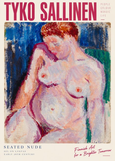 Tyko Sallinen Seated Nude No3 - Juliste