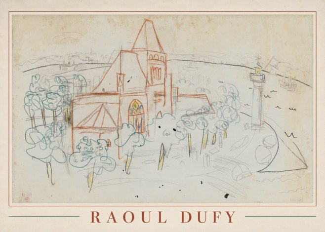 Raoul Dufy Coastal Church and Lighthouse No1 - Juliste