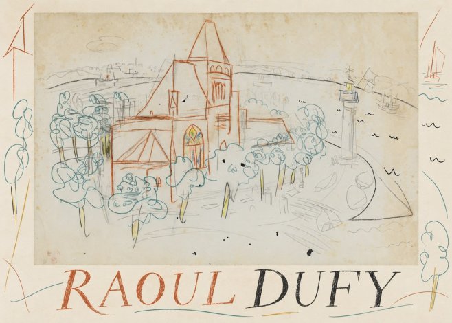 Raoul Dufy Coastal Church and Lighthouse No2 - Juliste