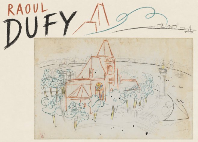Raoul Dufy Coastal Church and Lighthouse No5 - Juliste