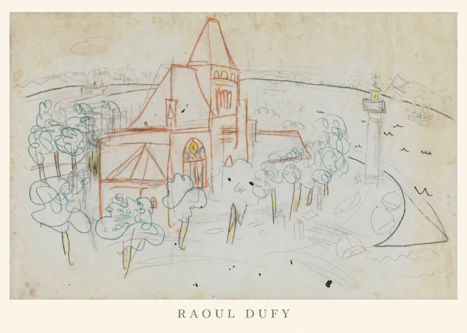 Raoul Dufy Coastal Church and Lighthouse No6 - Juliste