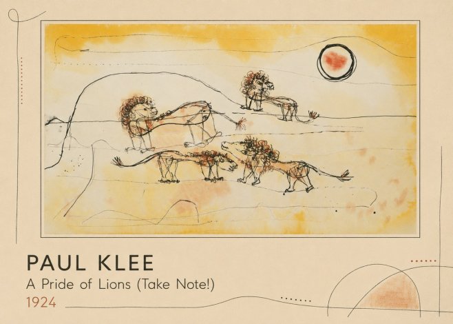 Paul Klee A Pride of Lions (Take Note!) No1 - Juliste