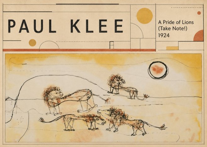 Paul Klee A Pride of Lions (Take Note!) No3 - Juliste