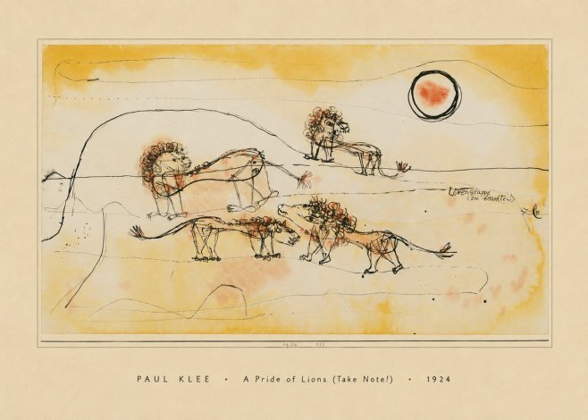 Paul Klee A Pride of Lions (Take Note!) No6 - Juliste