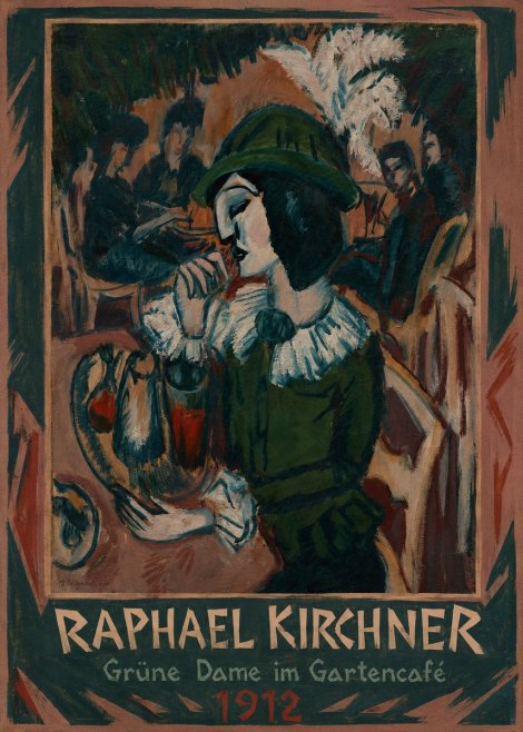 Raphael Kirchner Grüne Dame Im Gartencafé No1 - Juliste