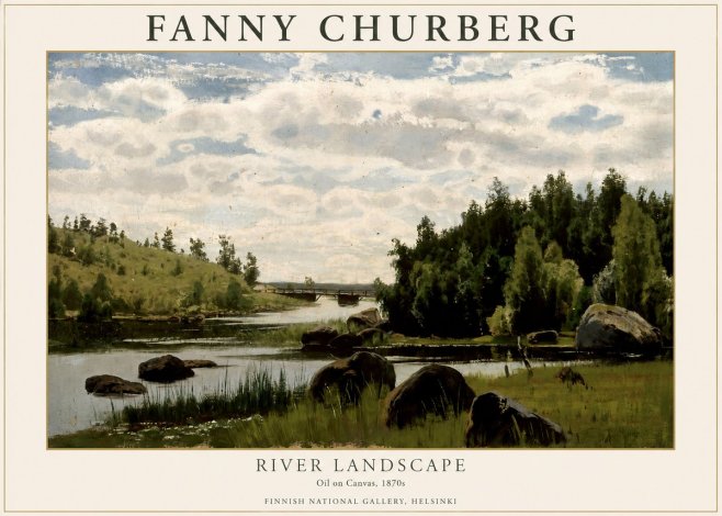 Fanny Churberg River Landscape No1 - Juliste