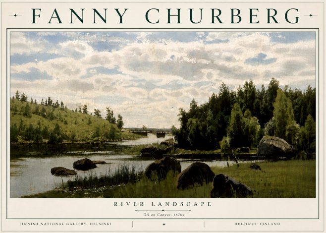 Fanny Churberg River Landscape No6 - Juliste