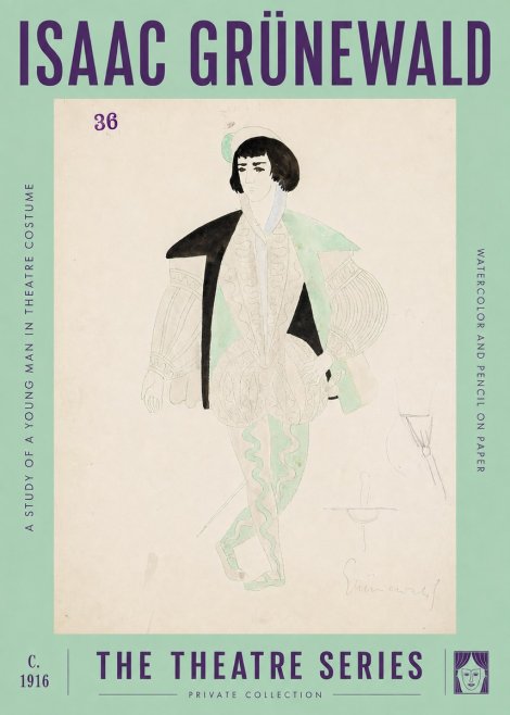 Isaac Grünewald A Study of a Young Man in Theatre Costume No2 - Juliste