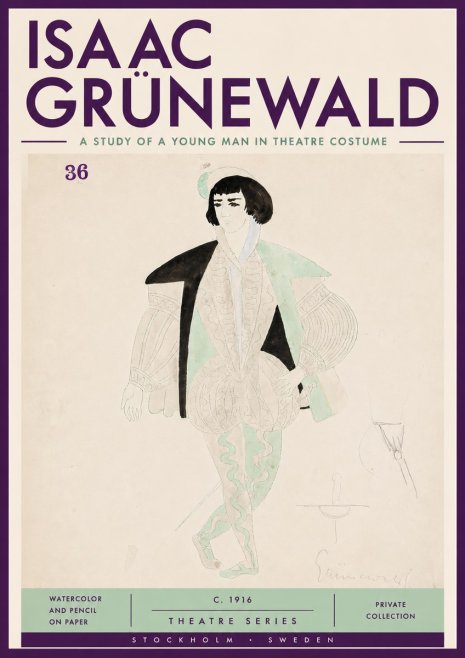 Isaac Grünewald A Study of a Young Man in Theatre Costume No4 - Juliste