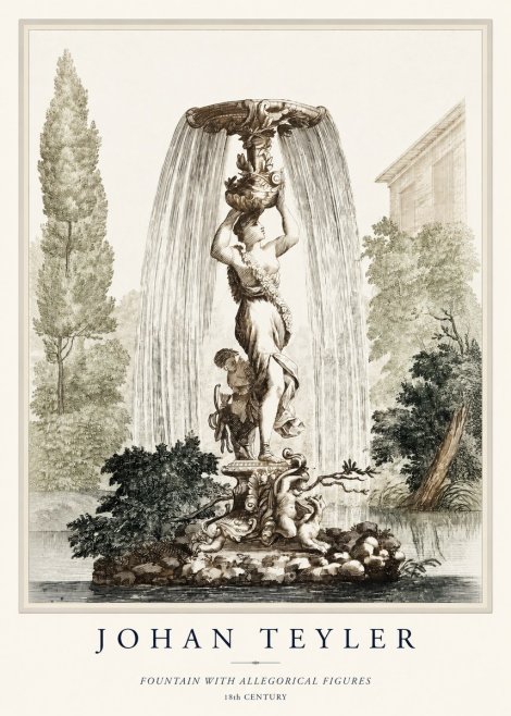 Johan Teyler Fountain with Allegorical Figures No1 - Juliste
