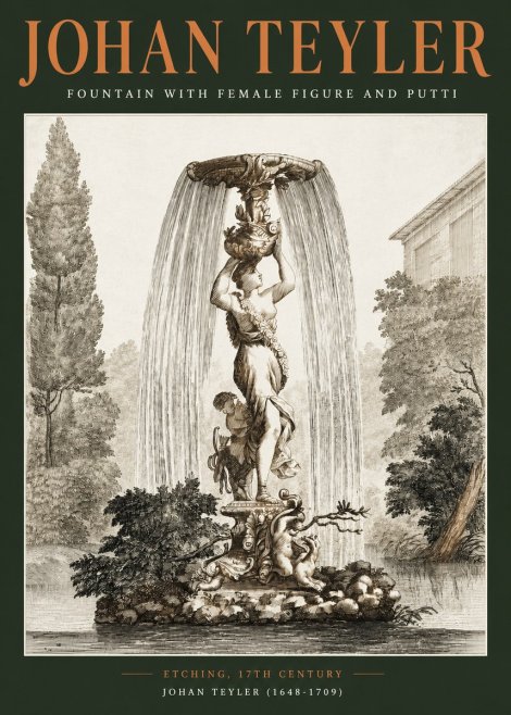 Johan Teyler Fountain with Allegorical Figures No3 - Juliste
