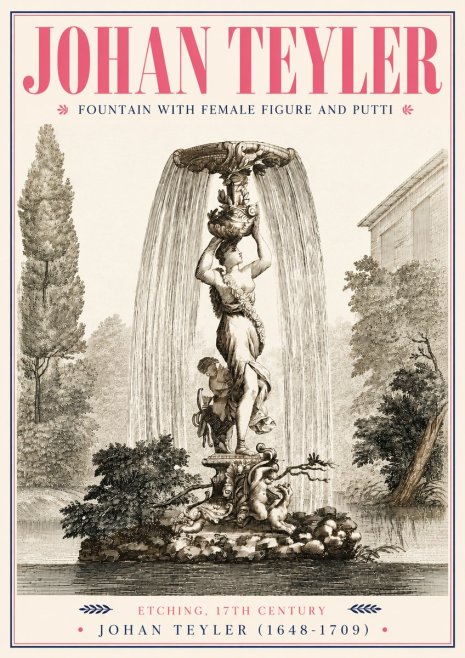Johan Teyler Fountain with Allegorical Figures No5 - Juliste