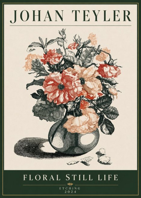 Johan Teyler Floral Still Life I No4 - Juliste