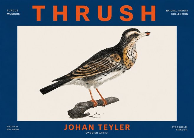 Johan Teyler Thrush No4 - Juliste