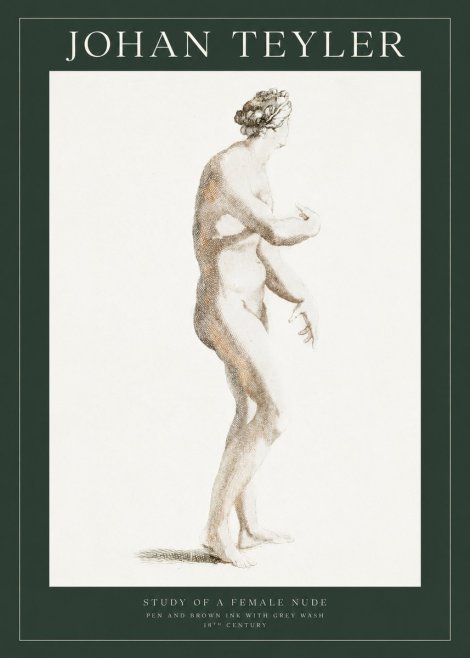 Johan Teyler Study of a Female Nude No1 - Juliste