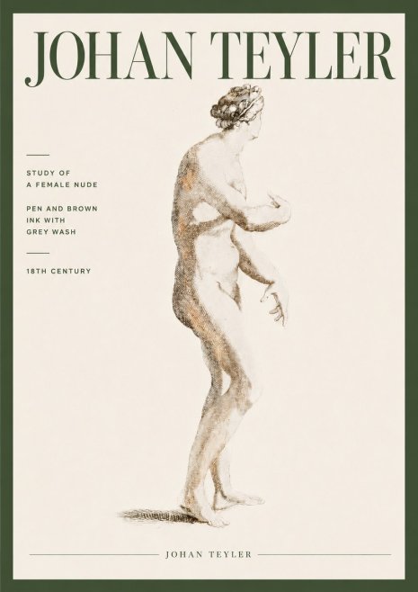 Johan Teyler Study of a Female Nude No4 - Juliste